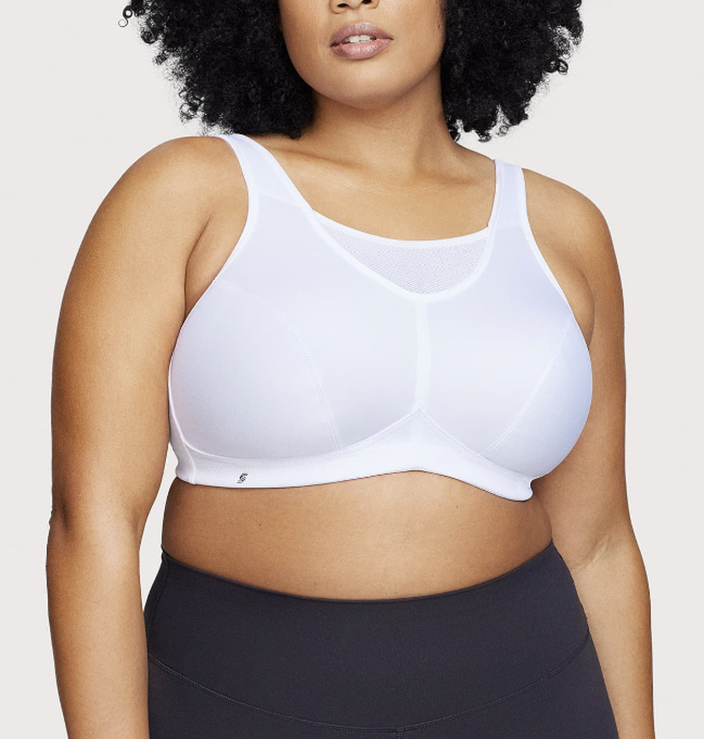 Glamorise Sport Women's 44F No-Bounce Camisole White Sports Bra G1-21